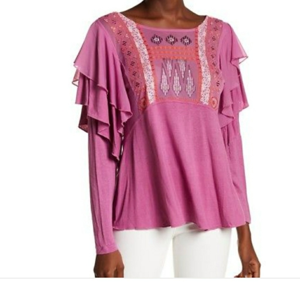 Free People NWT lacienaga wisteria top